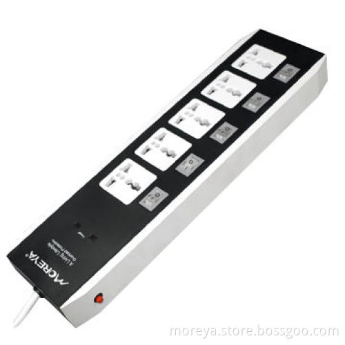 Power strip with universal standard, with 5 individual socket outlet switches, overload protectionNew